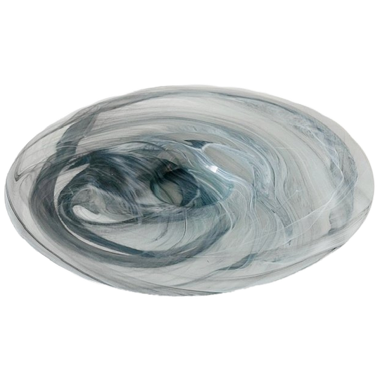 Vintage Mariposa Alabaster Fruitschaal Glas Grijze Swirl 1