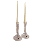 Elegante Italiaanse Vintage Loodkristallen Kaarsenhouders. Rcr Italia. thumbnail 1