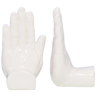 Set X2 Witte Porseleinen Boekensteun Handen