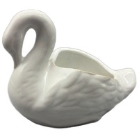 Bloempot Elegante Zwaan Wit Keramiek