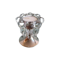 Vintage Kandelaar Glas Op Zilverkleurige Poot