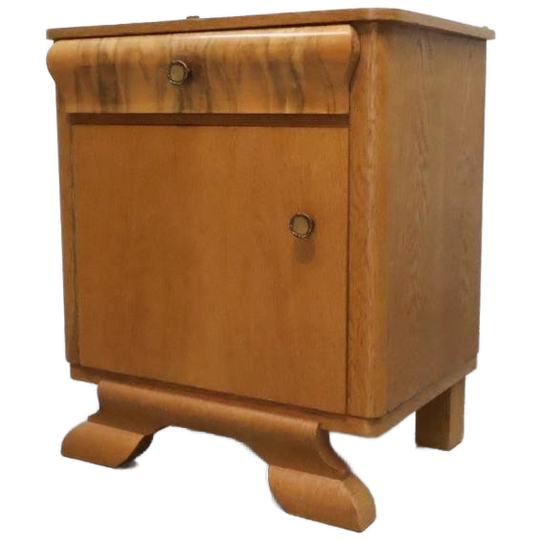 Vintage Nachtkastje | Jaren 50 | Eiken/noten 1