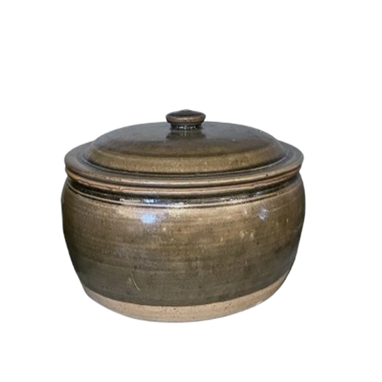 Franse Aardewerk Terrine In Een Mooie Vergrijsd Groen 1