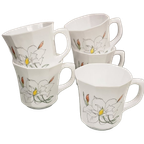Arcopal France Octagone Bekers Met Bloemmotief (5X) thumbnail 1