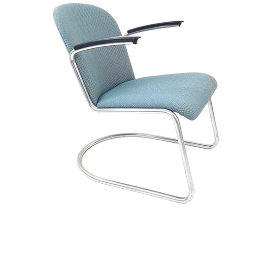 Gispen Fauteuil Model 413 Nieuw Gestoffeerd Ploeg Stof Grape 1