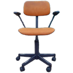 Vintage Bureaustoel Martin Stoll Retro Design Stoel Oker 70 thumbnail 1