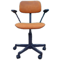 Vintage Bureaustoel Martin Stoll Retro Design Stoel Oker 70