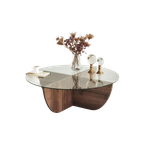Evila Originals Salontafel Met Veiligheidsglas Ø90cm thumbnail 1