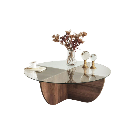 Evila Originals Salontafel Met Veiligheidsglas Ø90cm 1