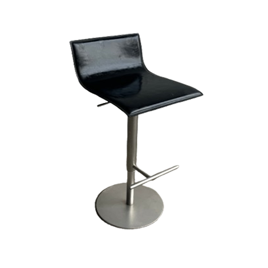 La Palma Adjustable Bar Stool – Black Leather 1