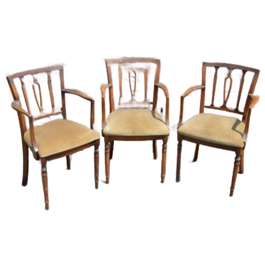 Klassieke Georgiaaanse Stijl Mahoniehouten Stoeltjes 3 Stuks 1
