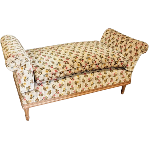 Vintage Bank Daybed Chaise Longue Bloemmotief