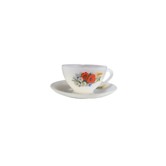 Vintage Arcopal France Cups W/saucers - Set Of 7 1