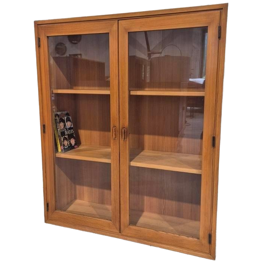 Vintage Zweeds Grenen Vitrine Kastje Boekenkast Design 1