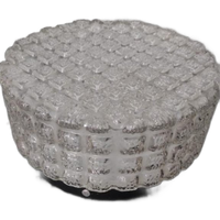 Vintage Plafondlamp Glas Rond Blokjes