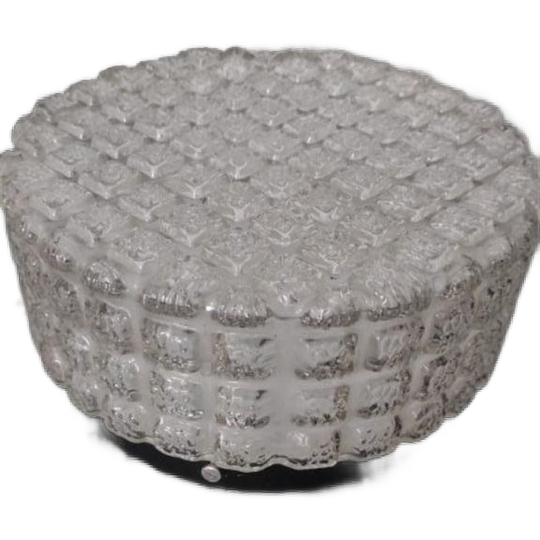 Vintage Plafondlamp Glas Rond Blokjes 1