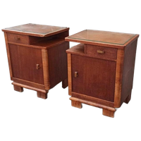 Set Van 2 Art Deco Vintage Nachtkastjes