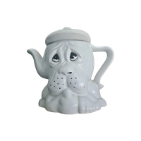 Witte Theepot / Koffiepot Hond Met Pet