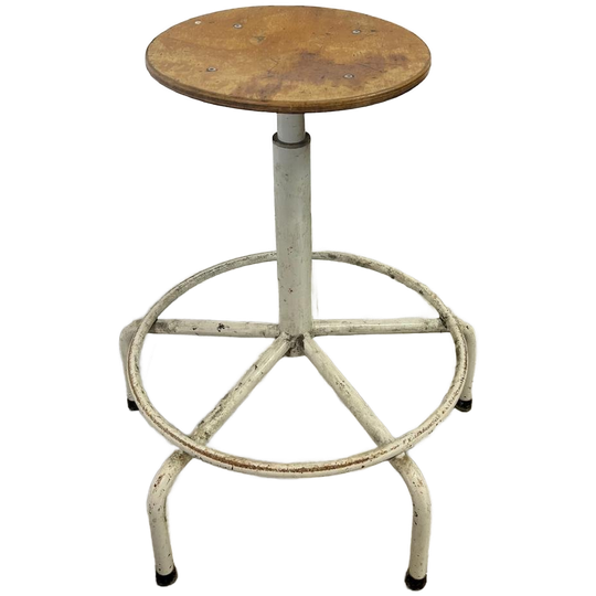 Vintage Industriële Kruk / Tabouret / Atelierstoel 1