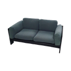 Two-seat Sofa “bastiano” From Afra & Tobia Scarpa For Gavina, Italy 60s. Black Solid Wood Frame A thumbnail 1