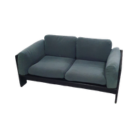 Two-seat Sofa “bastiano” From Afra & Tobia Scarpa For Gavina, Italy 60s. Black Solid Wood Frame A