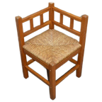 Hoekstoeltje Eikenhout Blank Met Biezen Zitting thumbnail 1