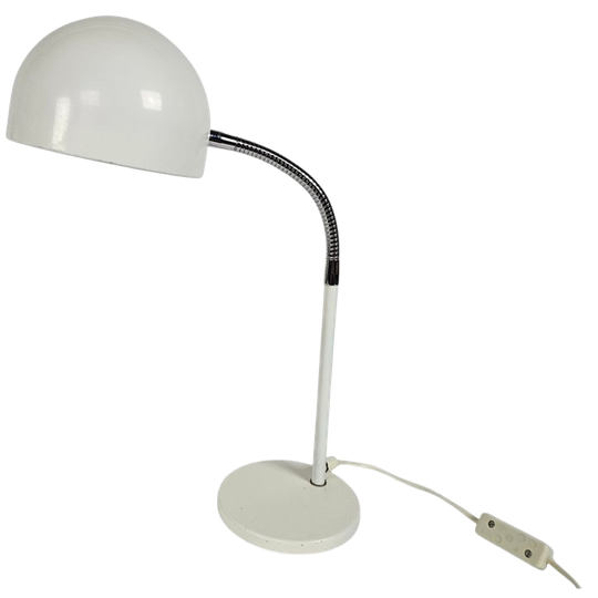 Hala Zeist - Model 768 - Tafellamp - Wit - Flexibele Hals - 3e Kwart 20e Eeuw 1