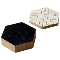 Vintage Wooden Trinket Box With Bone Inlay