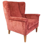 Vintage Artifort Fauteuil Nieuw Gestoffeerd Oud Roze Rib thumbnail 1