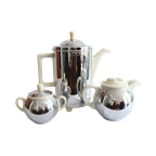 Art Deco Bauscher Koffie Set Chroom Drp, Nederlandsch Jaren '30 thumbnail 1