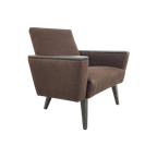 Vintage Bruine Fauteuil Zwart | Bruin thumbnail 1