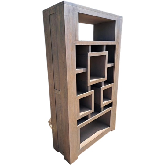 Vintage Boekenkast, Wandmeubel Afm. 100x45cm En 220cm Hoog. 1