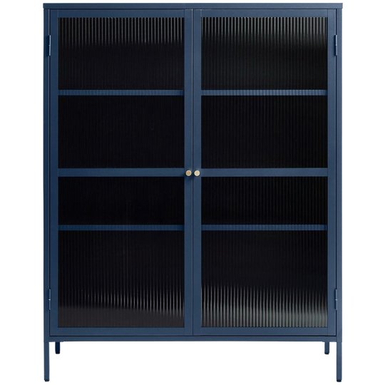 Omeo Vitrinekast - 140 X 111 Cm - Blauw 1