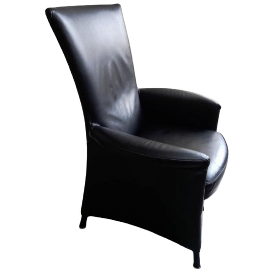 2 X Armchair By Wittmann /design Paolo Piva / Model Alta Highback / Black Leather 1
