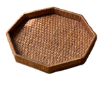 Vintage Octagonal Bamboo Tray thumbnail 1
