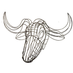 3d Metalen Stier, Draad Kunst, Wanddecoratie thumbnail 1