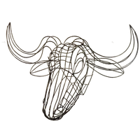 3d Metalen Stier, Draad Kunst, Wanddecoratie