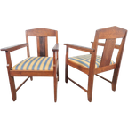 Set 2 Art Deco Fauteuil Amsterdamse School Eiken Ebben ’20 thumbnail 1