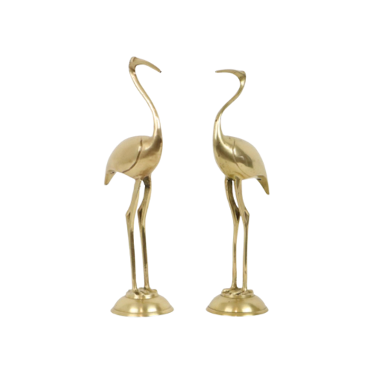 Vintage Koppel Mtc Messing Kraanvogels Ibis Design Vogel Regency 32cm 1