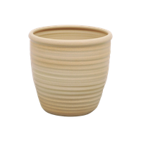 Beige Geribbelde Bloempot