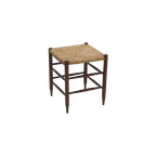 Vintage French Oak And Rush Stool 1950S thumbnail 1