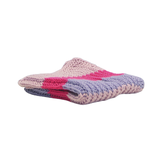 Gebreid Keukendoekje Roze & Lila 1