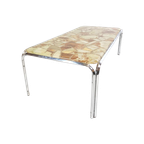 Vintage Salontafel Groot Epoxy Chroom Coffee Table Marble thumbnail 1