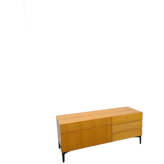 Fineer Tv Meubel Dressoir Met Lades En Zwart Stalen Poten 1