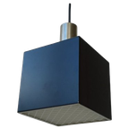 Vintage Rectangular Small Philips Black Metal Hanging Lamp / Dutch Design Cube / Rare Model Mid-c thumbnail 1