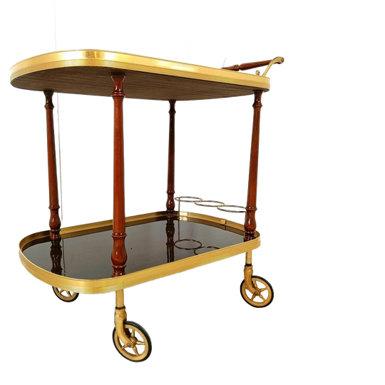 Neoclassical Brass Drinks Trolley, 1960s 1