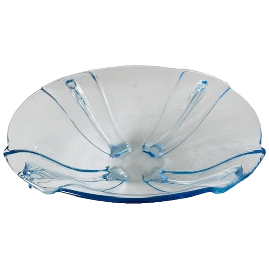 Walther & Sohne Persglas Fruitschaal Lichtblauw Artdeco 1930’s 1