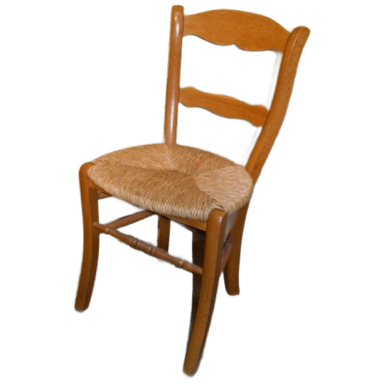 Hollands Eikenhouten Stoeltje Met Biezen Zitting Jaren 60 1