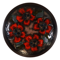 Vintage Keramieken Wandbord Wanddecoratie 'rodblomster'