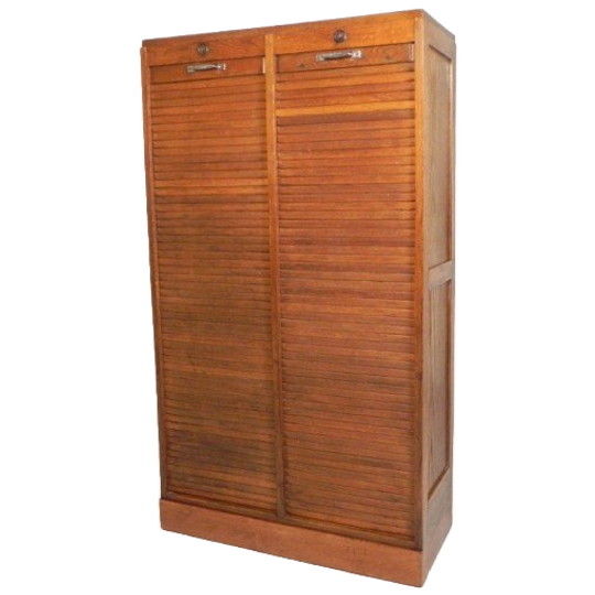 Eiken Rolluikkast Met 2 Luiken, 148 Cm Hoog, Jaren '50 1